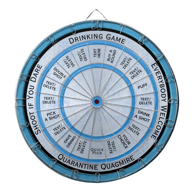 xxx SEE UPDATED Drink Game Quarantine Quagmire Dartboard (Front)