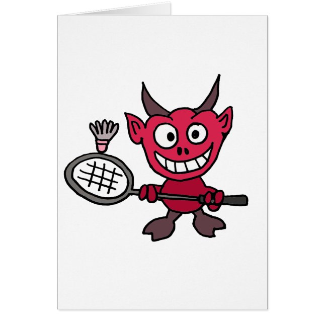 XY- Devil Playing BADminton Cartoon (Front)