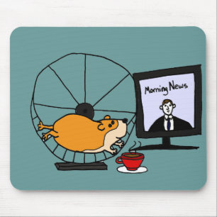 XY- Funny Hamster on an Exercise Wheel Satire Mouse Pad