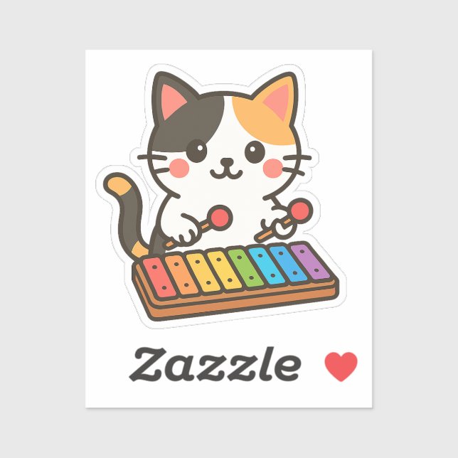 Xylophone Calico Cat Rainbow Notes (Sheet)