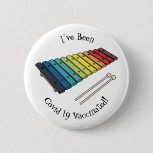 Xylophone cartoon illustration 6 cm round badge