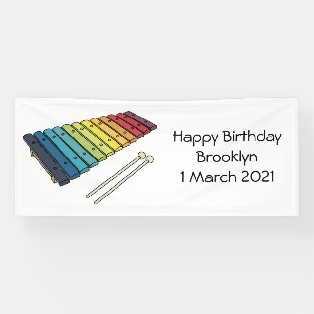 Xylophone cartoon illustration banner (Horizontal)