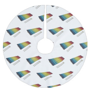 Xylophone cartoon illustration brushed polyester tree skirt