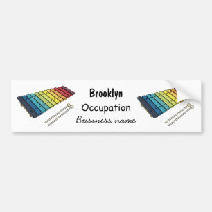 Xylophone cartoon illustration bumper sticker