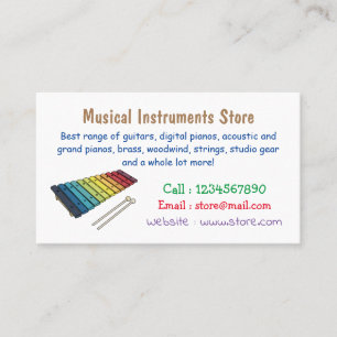 Xylophone cartoon illustration business card