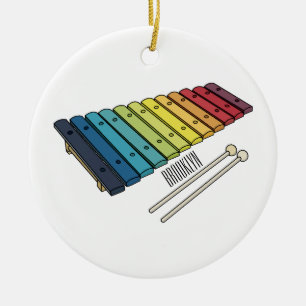 Xylophone cartoon illustration ceramic tree decoration