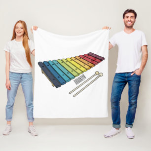 Xylophone cartoon illustration fleece blanket