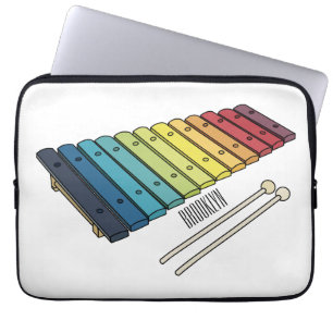 Xylophone cartoon illustration laptop sleeve