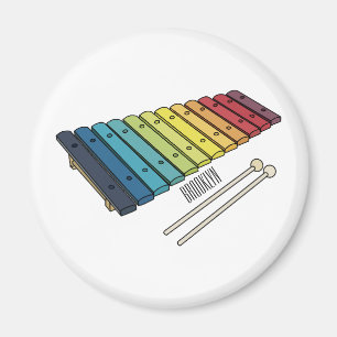 Xylophone cartoon illustration magnet