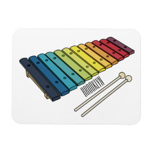 Xylophone cartoon illustration magnet