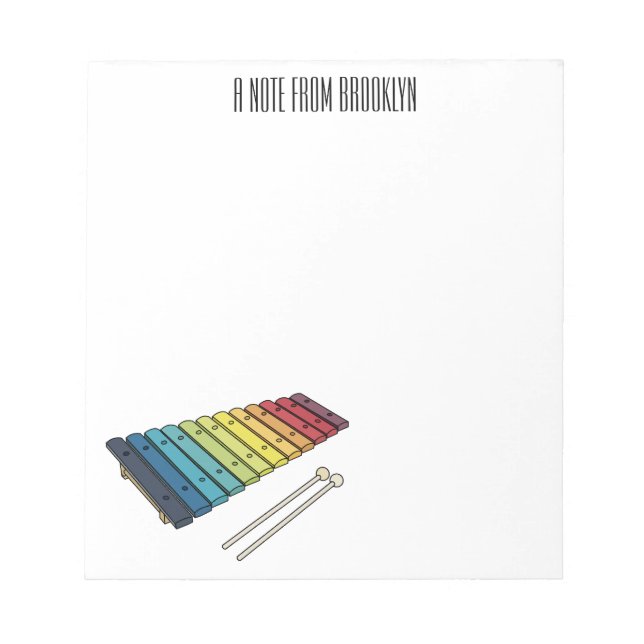 Xylophone cartoon illustration notepad (Front)