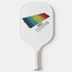 Xylophone cartoon illustration pickleball paddle