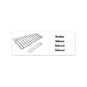 Xylophone cartoon illustration rubber stamp