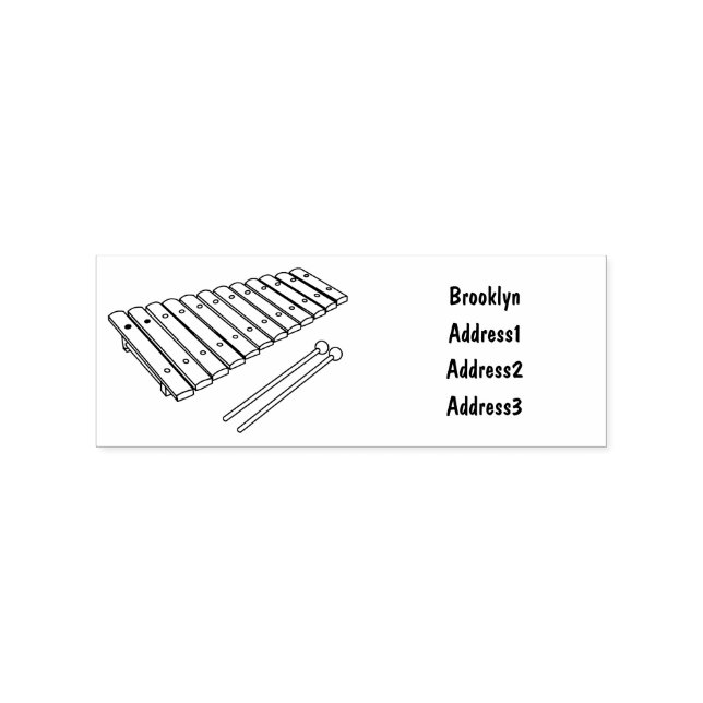 Xylophone cartoon illustration rubber stamp (Imprint)