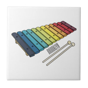 Xylophone cartoon illustration tile