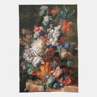 Xzendor7 Bouquet Of Flowers by Jan van Huysum Tea Towel