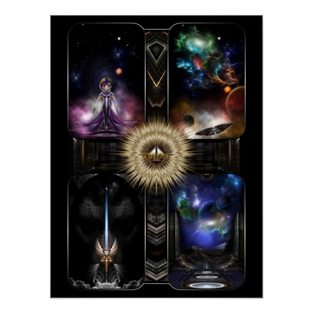Xzendor7 Quadology Of Fractal Fantasy Art Poster (Front)