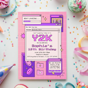 Y2K 2000s Retro Computer Interface Birthday Party Invitation