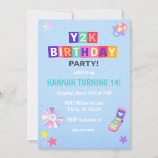 Y2K 2000's Trendy Birthday Party Invitation