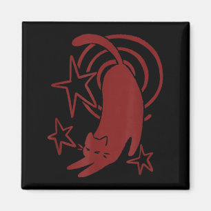 Y2K 90s Cute Sleepy Tomcat Cat Stretching Under Magnet