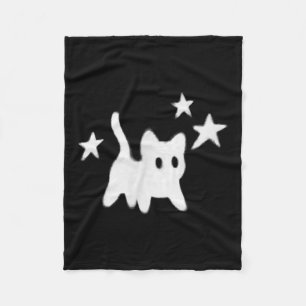 Y2k 90s Scary Tomcat Cat Is Scared Under Starry Fleece Blanket