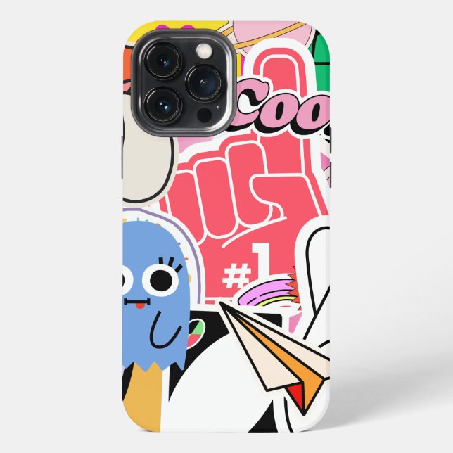 Y2K Aesthetic Cool Stickers  iPhone Case (Back)