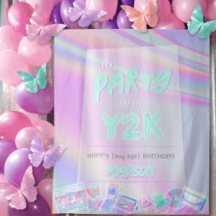 Y2K birthday party iridescent rainbow backdrop Tapestry