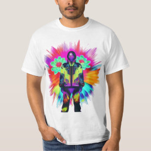 Y2K Bloom: Techwear Meets Luminescent Nature T-Shirt