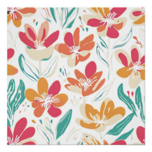 Y2K Bold Wildflower Vibrant Nostalgic Spring Art Poster