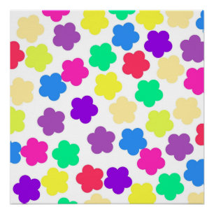 Y2K Bold Wildflower Vibrant Spring Art Poster