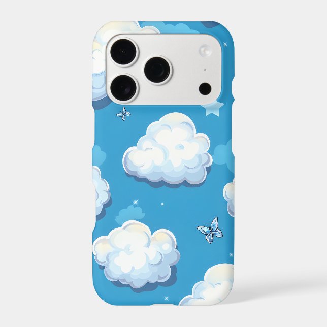 Y2K Cloud Sky iPhone Case | Chrome Stars (Back)