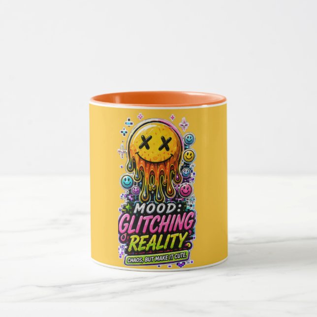 Y2K Cyber Glitch Aesthetic Mug (Center)