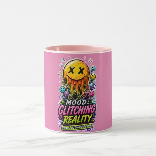 Y2K Cyber Glitch Aesthetic Mug (Center)