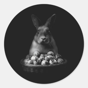 Y2k Easter Rabbit Basket Vintage Wash Aesthetic Classic Round Sticker