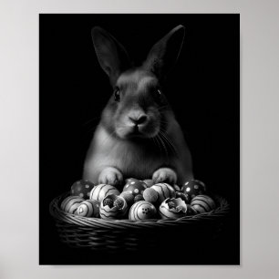 Y2k Easter Rabbit Basket Vintage Wash Aesthetic  Poster
