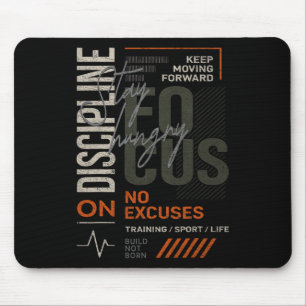 Y2k Fitness Quote Gym Training Discipline Yoga Spo Mouse Pad