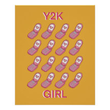 Y2K Flip Phones Heart Pattern 