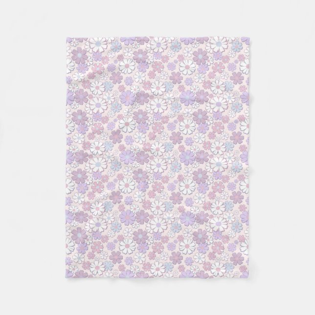 Y2K Flower Pattern Fleece Blanket (Front)