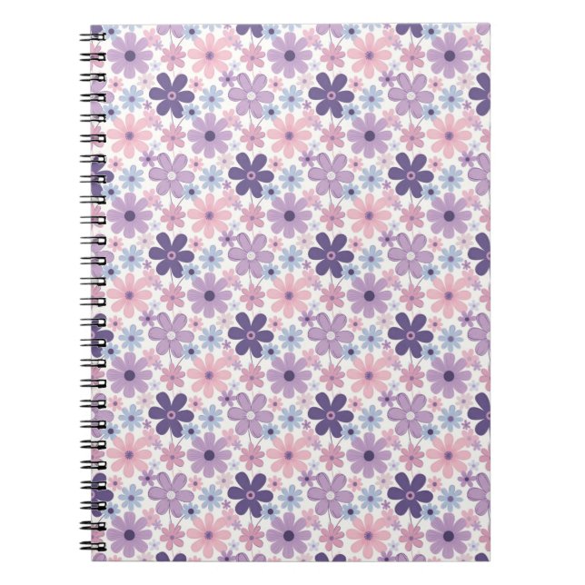 Y2K Flower Pattern Notebook (Front)