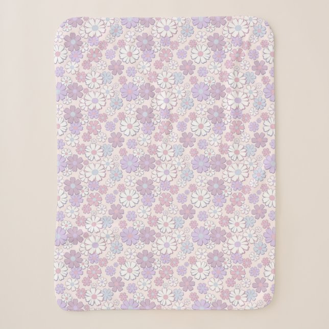 Y2K Flower Pattern Sherpa Blanket (Front)