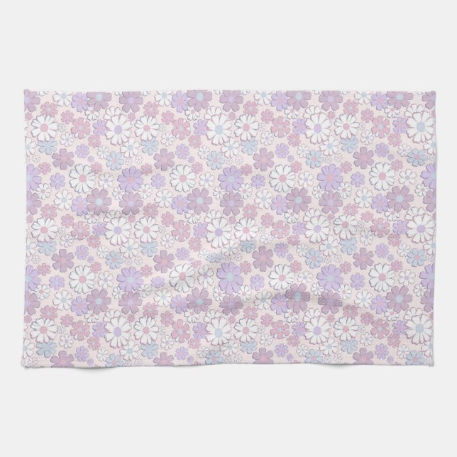 Y2K Flower Pattern Tea Towel (Horizontal)