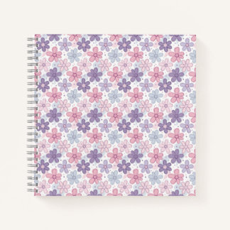 Y2K Flower Seamless Pattern Notebook
