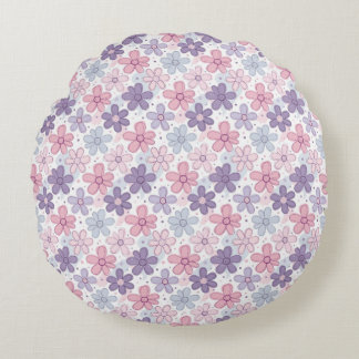 Y2K Flower Seamless Pattern Round Cushion