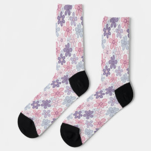 Y2K Flower Seamless Pattern Socks
