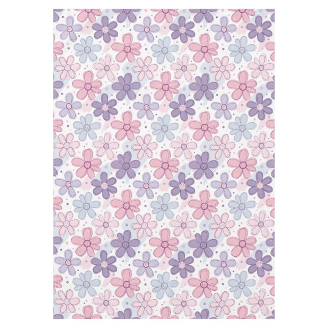 Y2K Flower Seamless Pattern Tablecloth (Front)