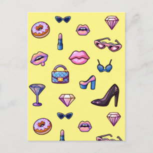 Y2K glamour girl set Postcard