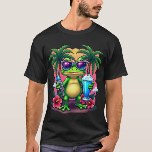 Y2K Grumpy Frog Vaporwave Retro Aesthetic Tshirt