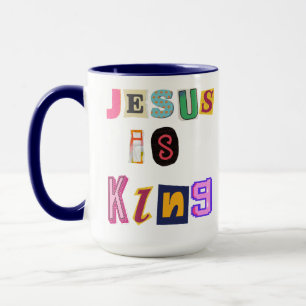 Y2K Magazine Cutout "Jesus Is King " Retro Mug