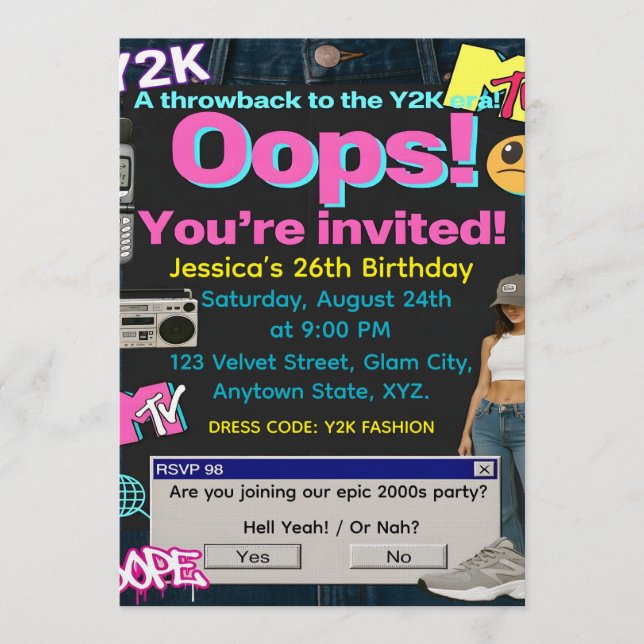 Y2K Party Invitation (Front)
