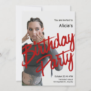 Y2k photo birthday invitation